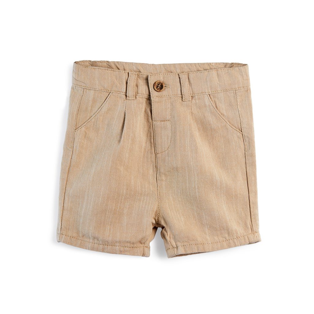 מכנס קצר מחויט פשתן לתינוקות