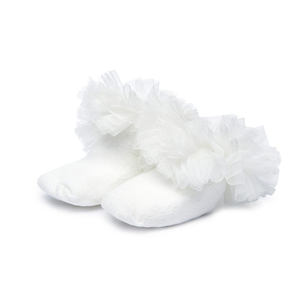 גרביים חצי קרסול עם טול חגיגי