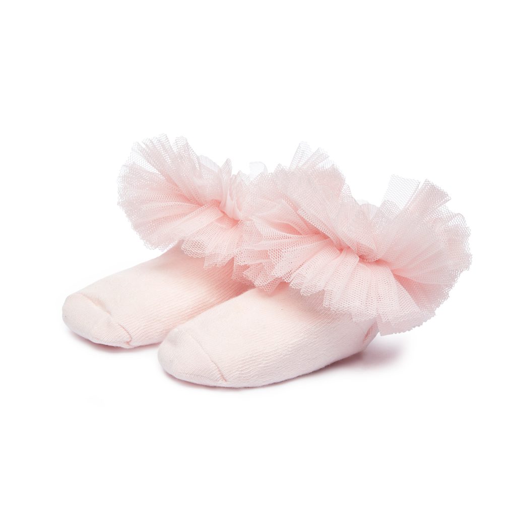 גרביים חצי קרסול עם טול חגיגי