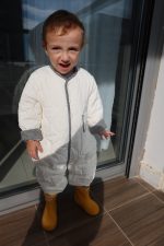 ⁦אוברול פוך יוניסקס שמנת פס משובץ⁩ – תמונה ⁦3⁩