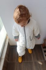 ⁦אוברול פוך יוניסקס שמנת פס משובץ⁩ – תמונה ⁦2⁩