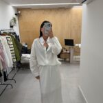 חליפת פשתן שסע בחצאית