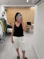 ⁦ברמודה דמוי עור לבן⁩ – תמונה ⁦2⁩