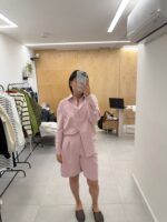 חליפת ברמודה ורוד אביבי