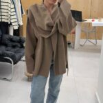 שכמיית צעיף חום שוקולד