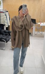 שכמיית צעיף חום שוקולד