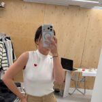 גופיית שריג חצי גולף לב אדום