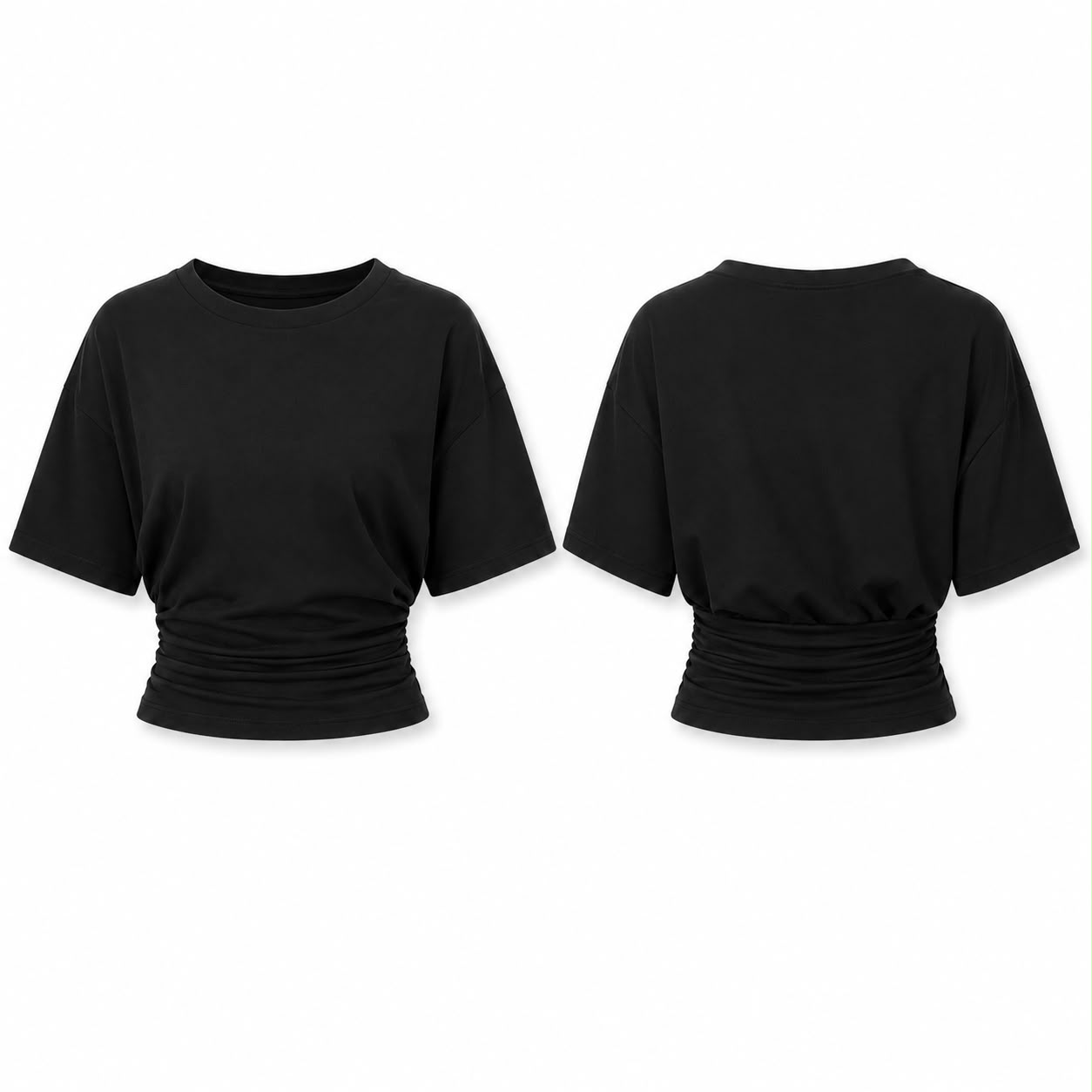 תמונת מוצר צף חולצת טריקו שחורה קדימה ואחורה טי-שרט שייה שחורה – תמונה 1